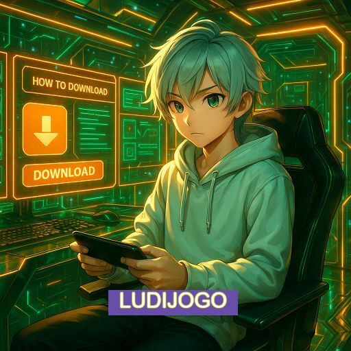Imagem promocional do app oficial LUDIJOGO destacando a conveniência de jogar cassino online pelo celular ou navegador