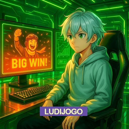 Imagem promocional do app oficial LUDIJOGO destacando a conveniência de jogar cassino online pelo celular ou navegador