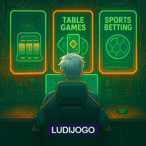 Imagem promocional do app oficial LUDIJOGO destacando a conveniência de jogar cassino online pelo celular ou navegador