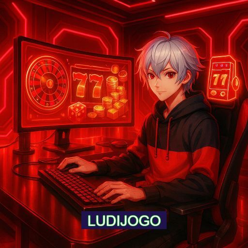 Imagem promocional do app oficial LUDIJOGO destacando a conveniência de jogar cassino online pelo celular ou navegador