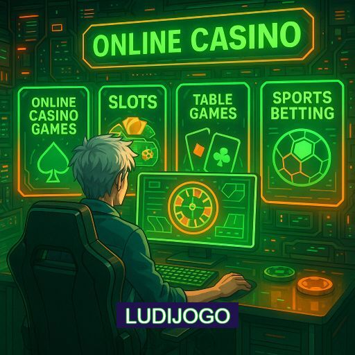 Imagem promocional do app oficial LUDIJOGO destacando a conveniência de jogar cassino online pelo celular ou navegador