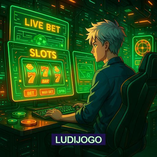 Imagem promocional do app oficial LUDIJOGO destacando a conveniência de jogar cassino online pelo celular ou navegador