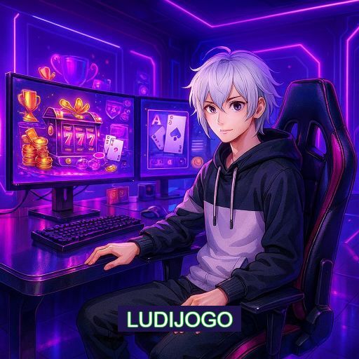 Imagem promocional do app oficial LUDIJOGO destacando a conveniência de jogar cassino online pelo celular ou navegador